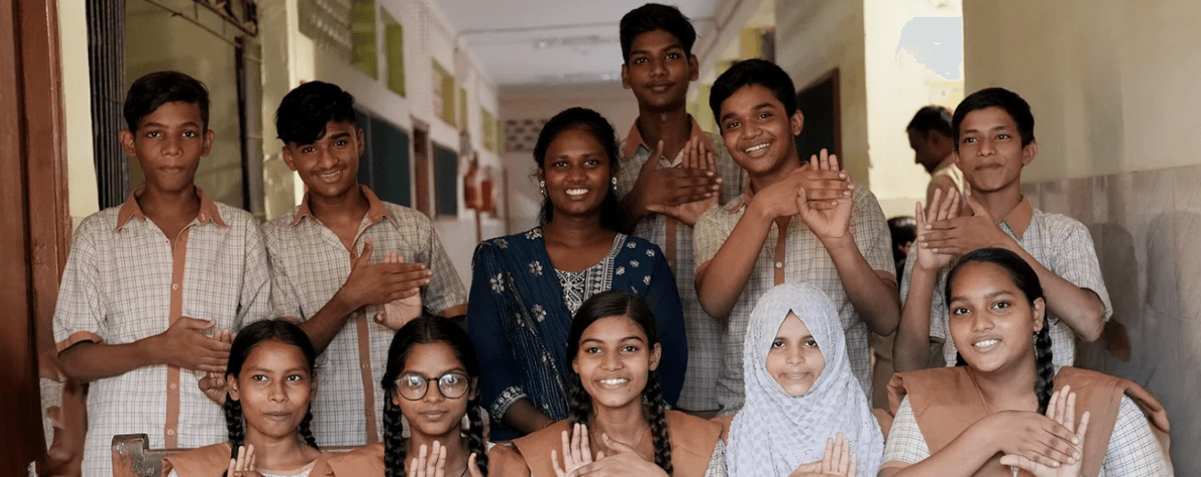 Students learning digital skills